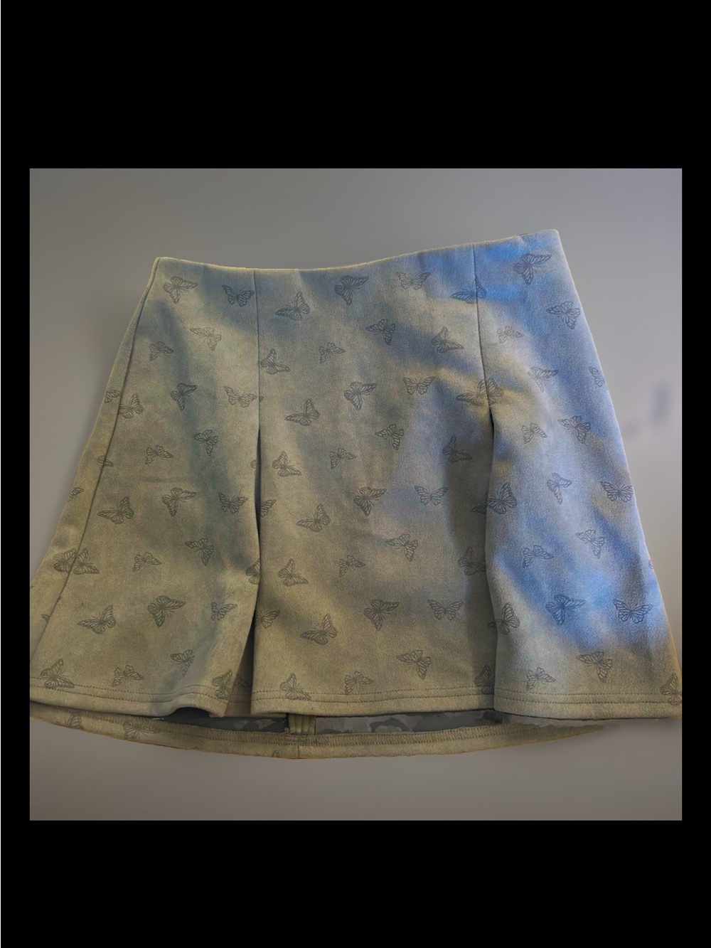 Le Lis Light Blue Butterfly Skater Mini Skirt